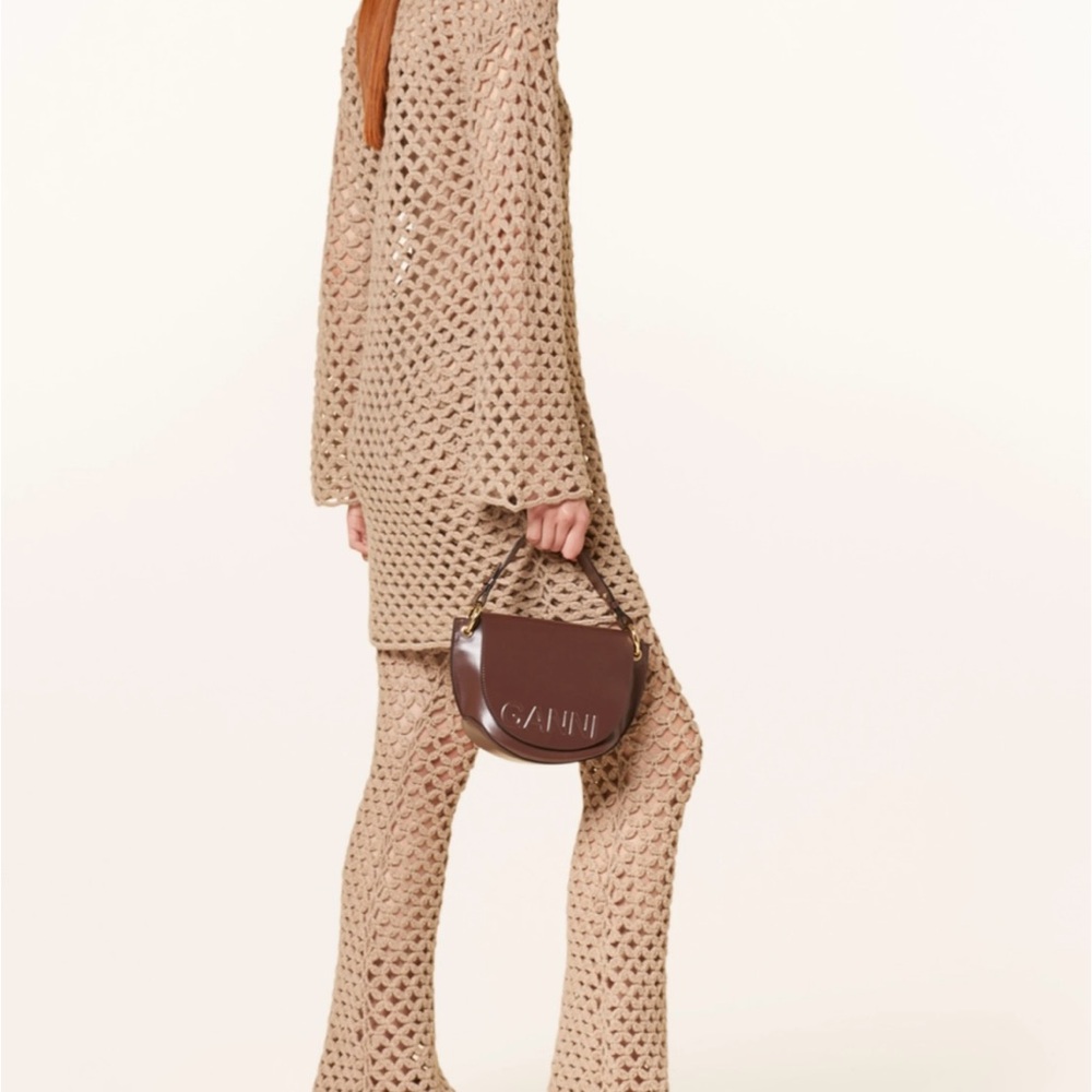 Marlene Birger Welira 100% Wool Crochet Pants Fallen Rock color. - Picture 4 of 12